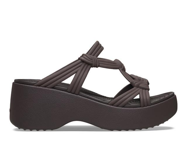 Women's Crocs Brooklyn Knot Sky Sandal Platform Sandals in Espresso color