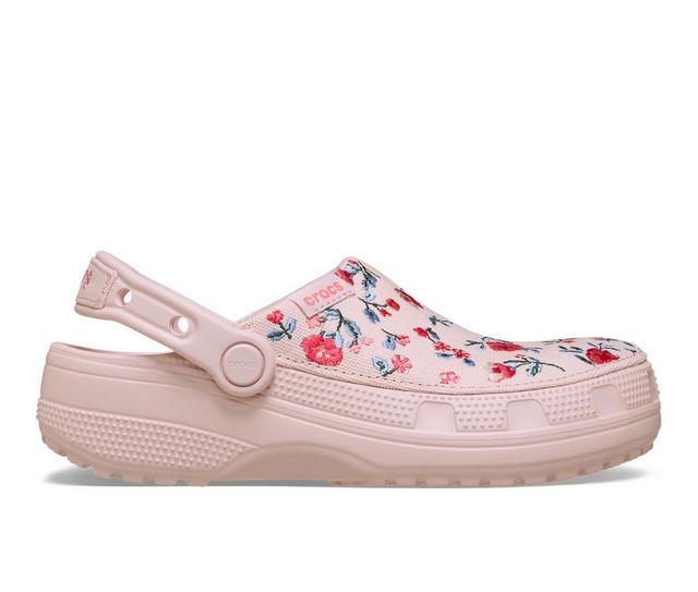 Women's Crocs Crafted Floral Clog Clogs in Cotton Candy color