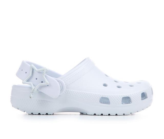Girls' Crocs Little Kid & Big Kid Classic Star Buckle Clogs in Sky Ice color
