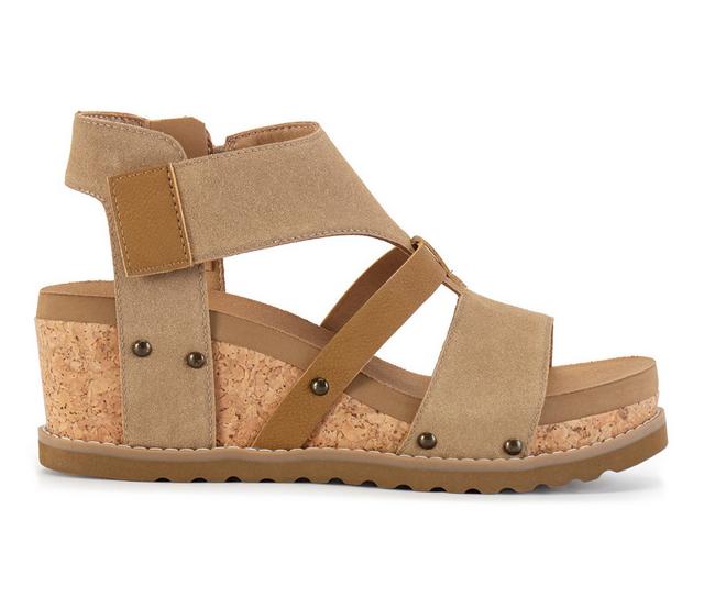 Women's Yellow Box Adris Wedges in Taupe color