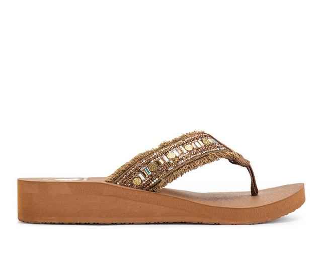 Women's Yellow Box Caileen Flip-Flops in Tan color