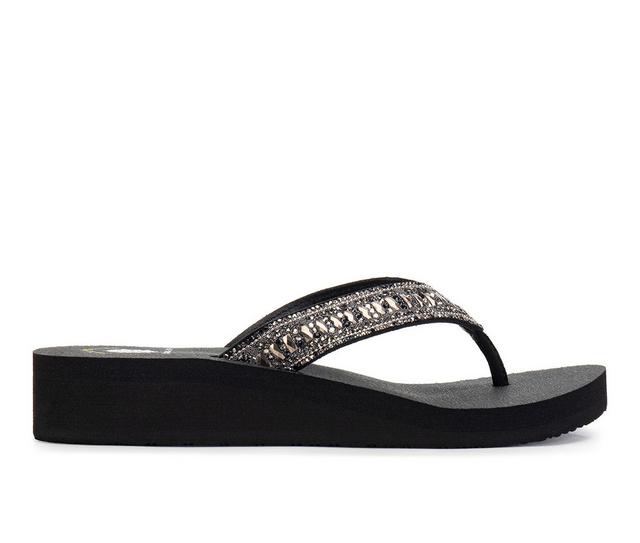 Women's Yellow Box Carinah Flip-Flops in Black color