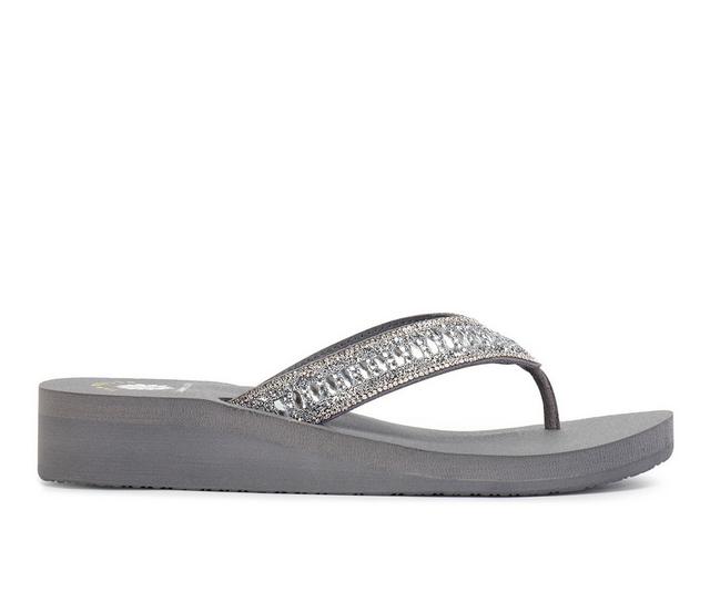 Women's Yellow Box Carinah Flip-Flops in Gray color