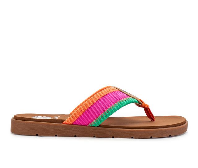 Women's Yellow Box Fahad Flip-Flops in Pink Multi color