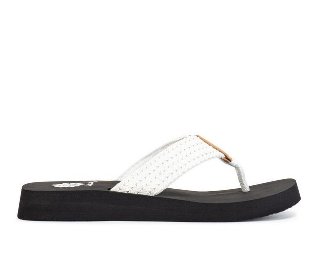 Women's Yellow Box Faldi Flip-Flops in Cream color
