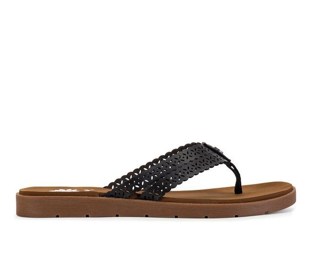 Women's Yellow Box Fawn Flip-Flops in Black color