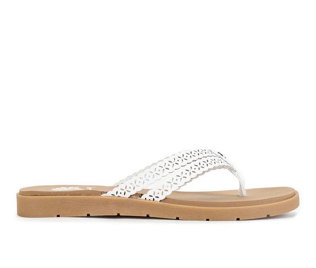Women's Yellow Box Fawn Flip-Flops in White color