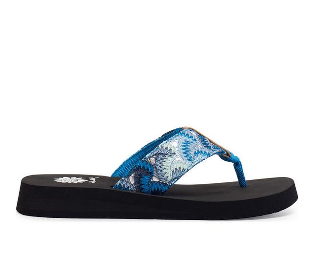 Women's Yellow Box Fedonia Flip Flops in Blue Multi color