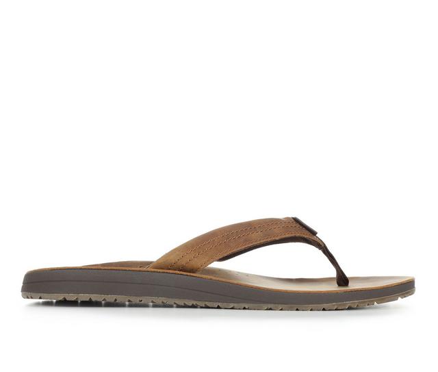 Men's Reef Leather Nox Flip-Flops in Bronze/Brown color