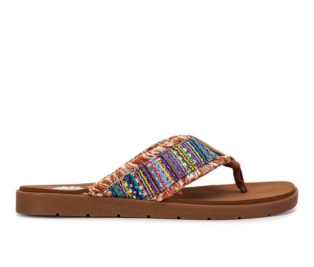 Women's Yellow Box Flappy Flip-Flops in Bright Multi color