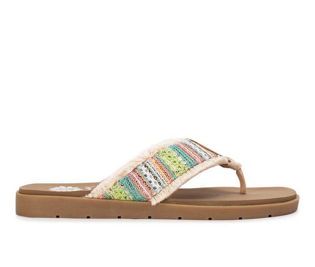 Women's Yellow Box Flappy Flip-Flops in Pastel Multi color