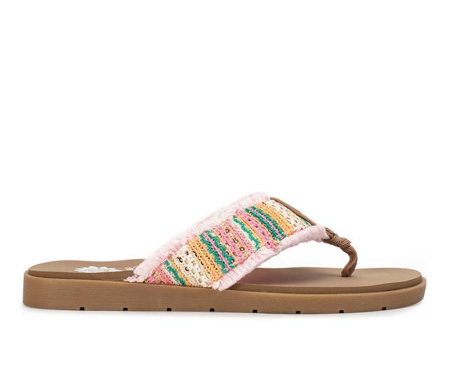 Women's Yellow Box Flappy Flip-Flops in Pink Multi color