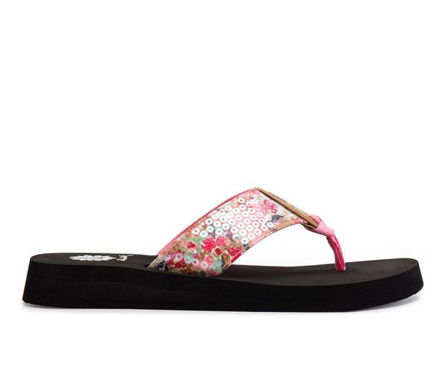 Women's Yellow Box Frances Flip-Flops in Pink Multi color