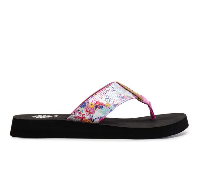 Women's Yellow Box Frances Flip-Flops in Purple Multi color