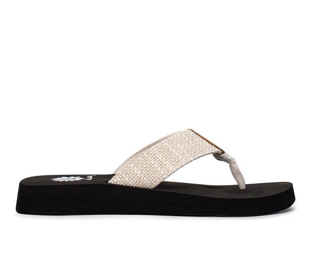 Women's Yellow Box Frayz Flip-Flops in Ivory color