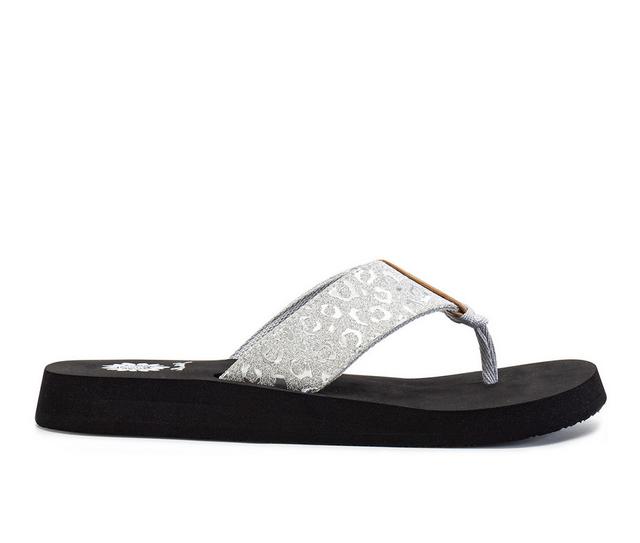 Women's Yellow Box Frez Flip-Flops in Silver color