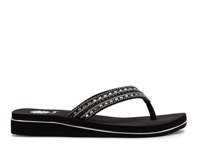 Women's Yellow Box Hardin Flip-Flops in Black color