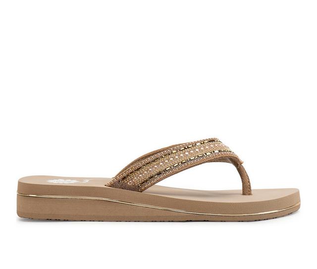 Women's Yellow Box Hardin Flip-Flops in Taupe color