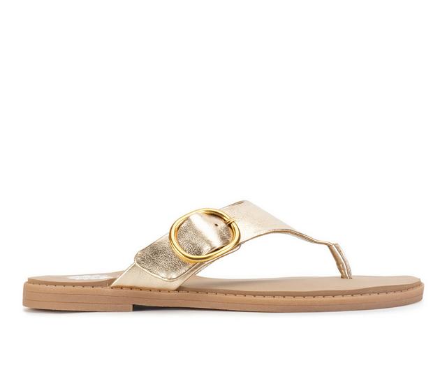 Women's Yellow Box Igloo Sandals in Gold color