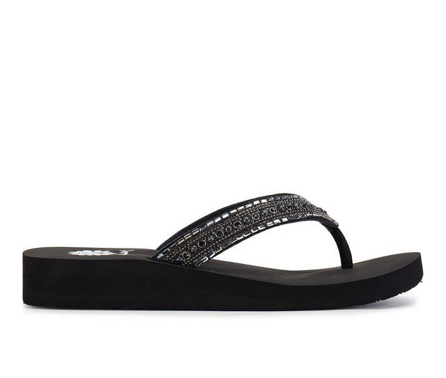 Women's Yellow Box Jocasta Sandals in Black color