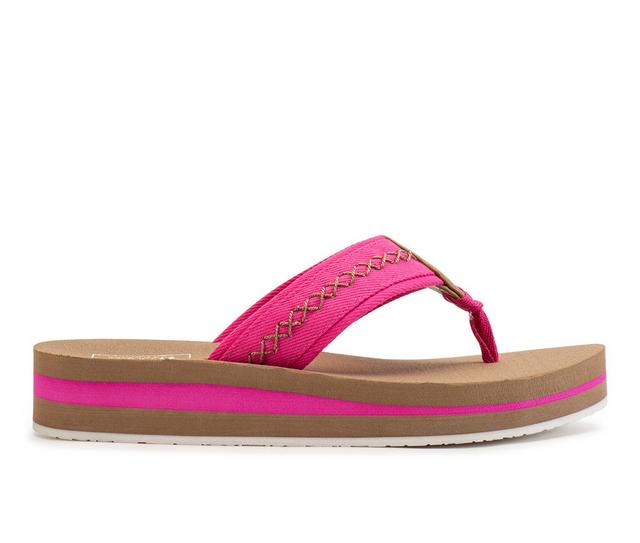 Women's Yellow Box Malibu Sandals in Fuchsia color