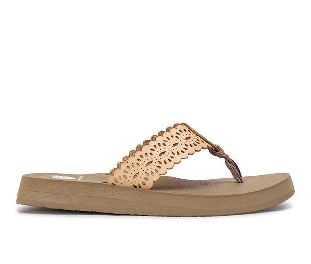 Women's Yellow Box Navard Flip-Flops in Natural color