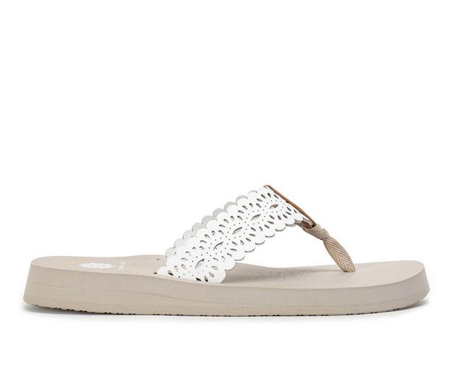 Women's Yellow Box Navard Flip-Flops in White color