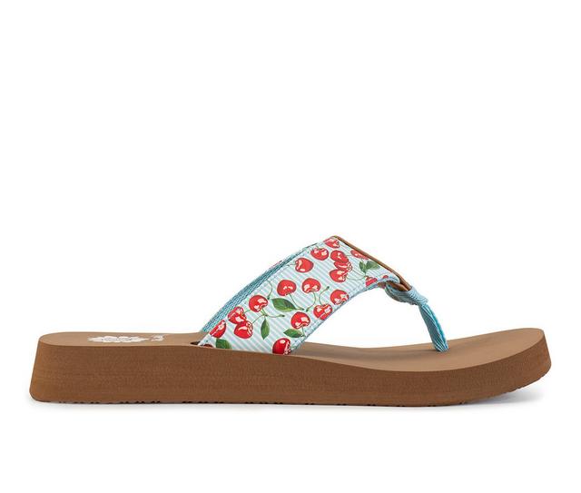 Women's Yellow Box Rosamel Flip-Flops in Red/Blue color