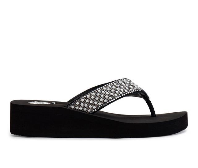 Women's Yellow Box Sencha Flip-Flops in Black color