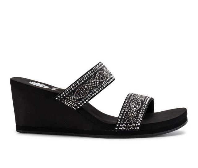 Women's Yellow Box Sublime Wedges in Black color