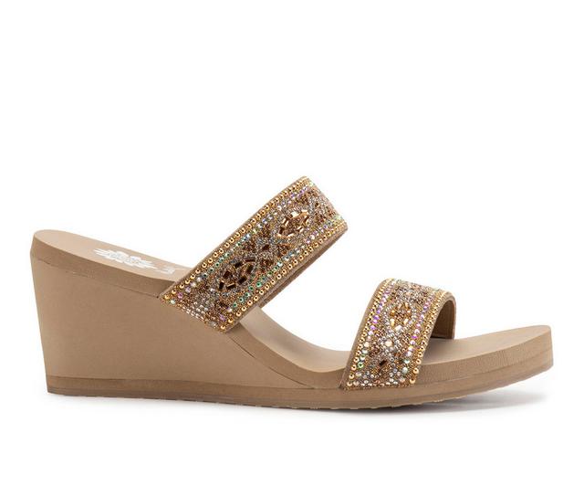 Women's Yellow Box Sublime Wedges in Taupe color