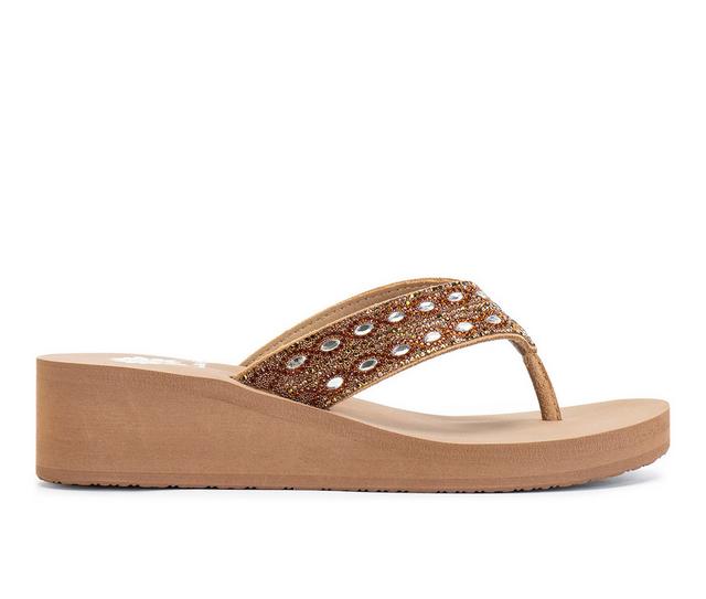 Women's Yellow Box Teeny Wedges in Tan color