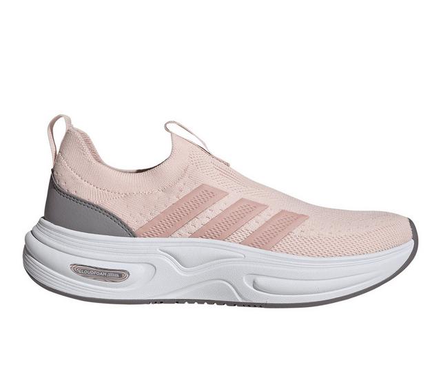 Women's Adidas Cloudfoam Cuxxion Sock Laceless Sneakers in Light Pink color
