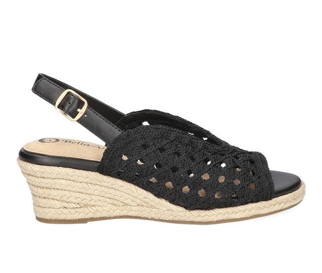 Women's Bella Vita Bethany Wedges in Black Raffia color