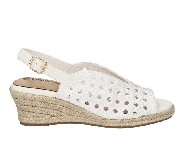 Women's Bella Vita Bethany Wedges in White Raffia color