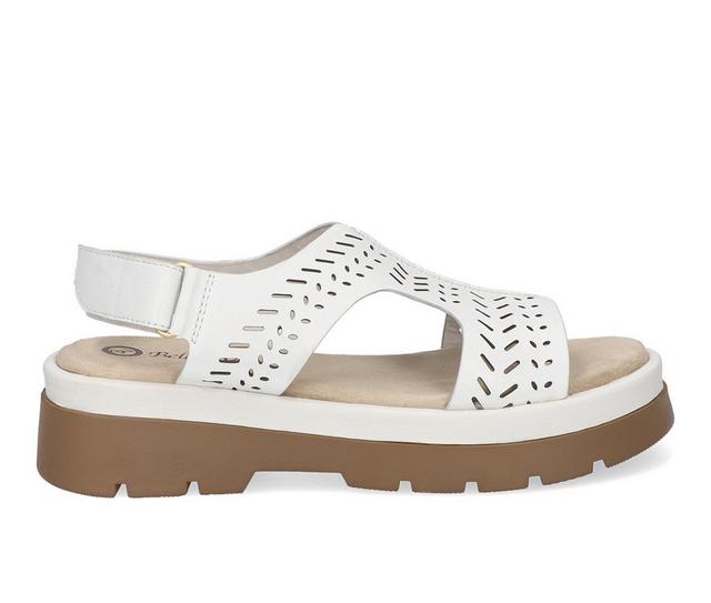 Women's Bella Vita Indigo Platform Sandals in White color