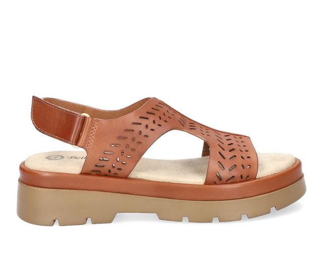 Women's Bella Vita Indigo Platform Sandals in Tan color