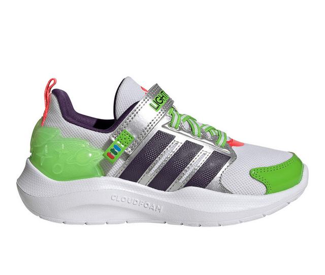 Boys' Adidas Little Kid Lightorama Runner Light-Up Shoes in Wht/Violet/Buzz color