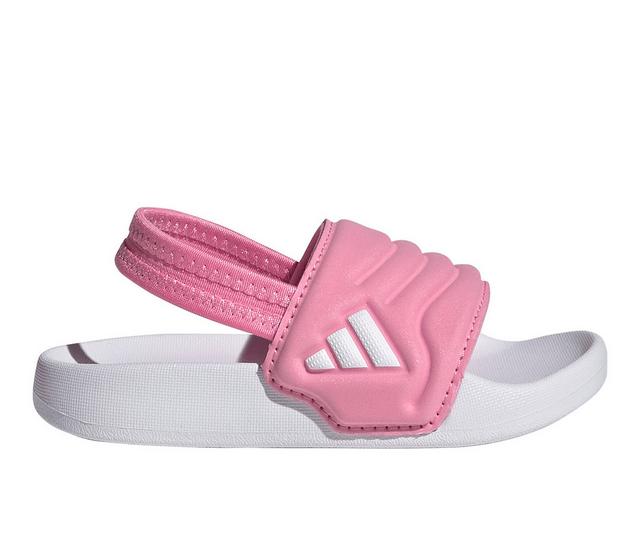 Girls' Adidas Infant & Toddler Adilette Estrap Sport Slides in Pink/Wht/Pink color