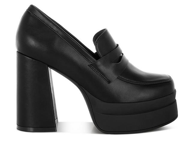 Women's London Rag Edwina Heeled Loafers in Black color