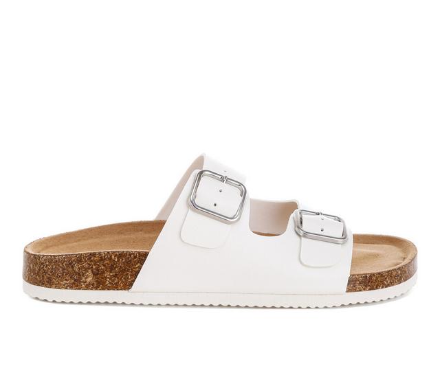 Women's London Rag Gloriosa Footbed Sandals in White color