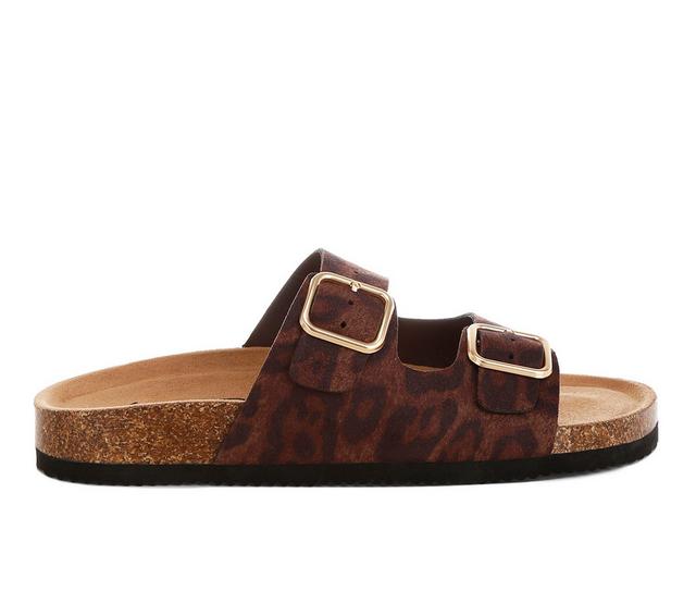 Women's London Rag Gloriosa Footbed Sandals in Leopard color
