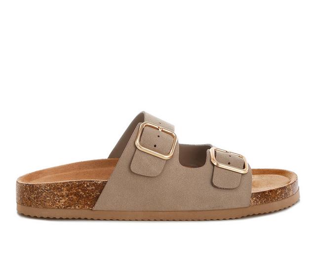 Women's London Rag Gloriosa Footbed Sandals in Taupe color