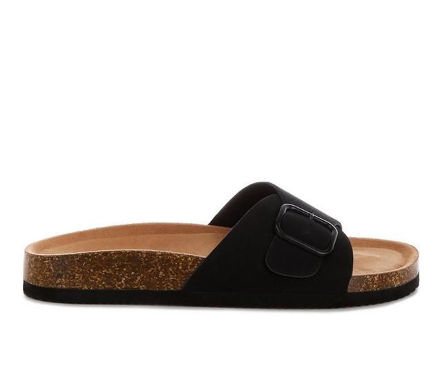 Women's London Rag Aranda Footbed Sandals in Black color