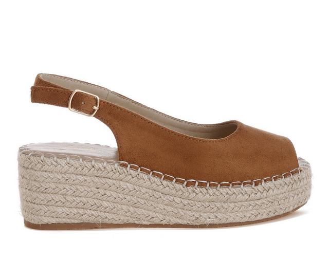 Women's London Rag Georna Wedges in Tan color