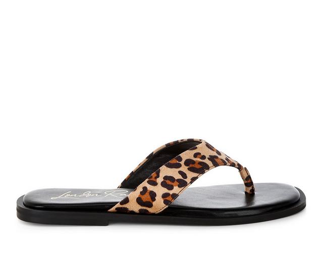 Women's London Rag Buchi Flip-Flops in Leopard color
