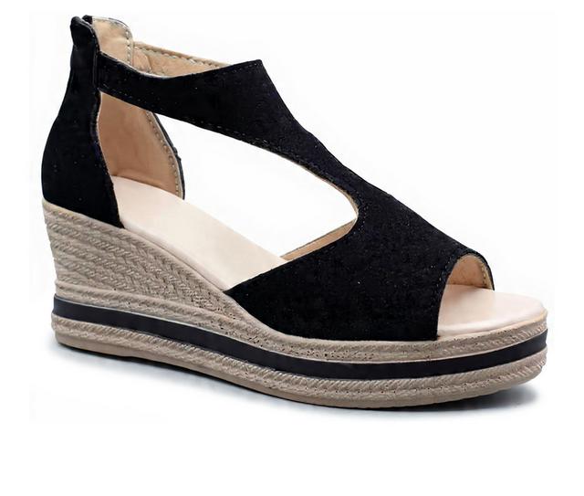 Women's Henry Ferrara Comfort-8 Wedges in Black color