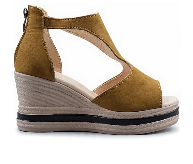 Women's Henry Ferrara Comfort-8 Wedges in Khaki color
