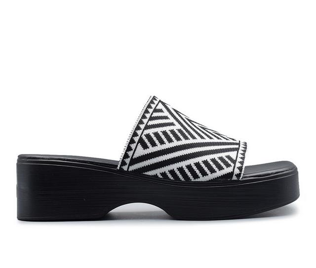 Women's Henry Ferrara Comfort-Tamar Wedges in Black/White color