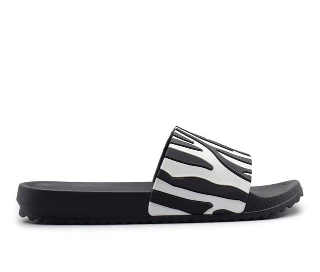 Women's Henry Ferrara Zebra Slides in Black color